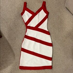 Sexy Red & White Bandage Dress